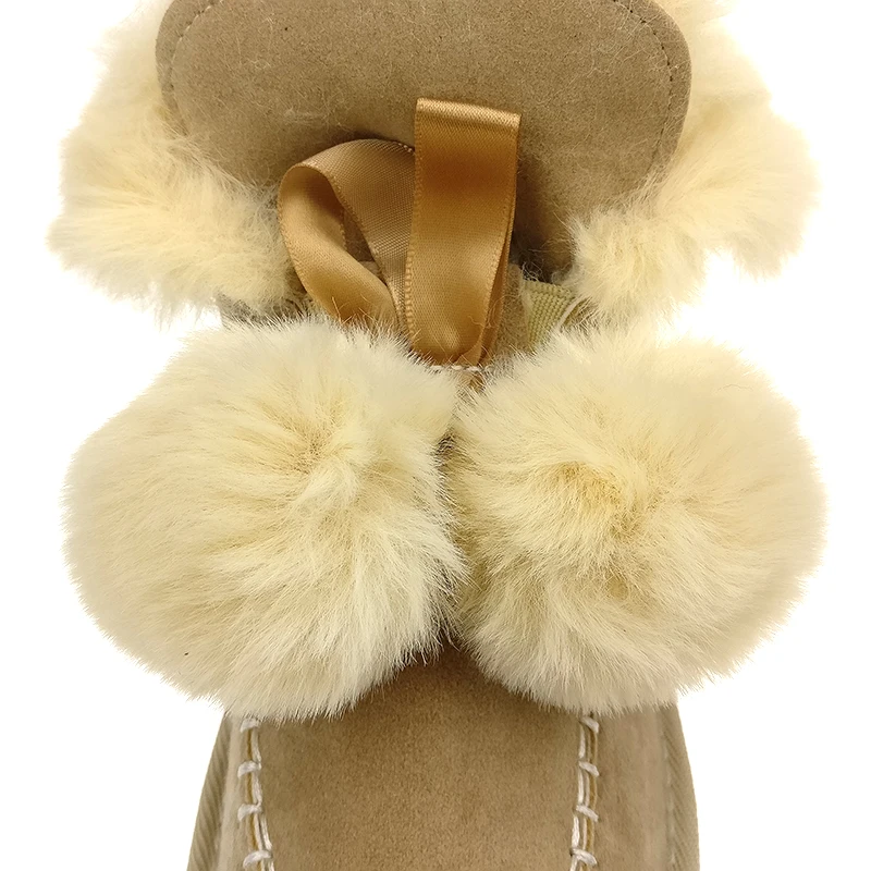 APIXTA Snow Boots Shoes Women 2018 New Arrival Winter Snow Suede Ankle Boots Shoes Ball Fur Super Warm Plush Hair Botas Mujer Women's Shoes