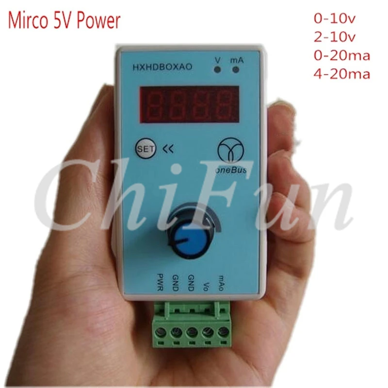 

Handheld type 0-10V/2-10V 0-20mA/4-20mA Signal generator DC15-27V or micro USB power analog output
