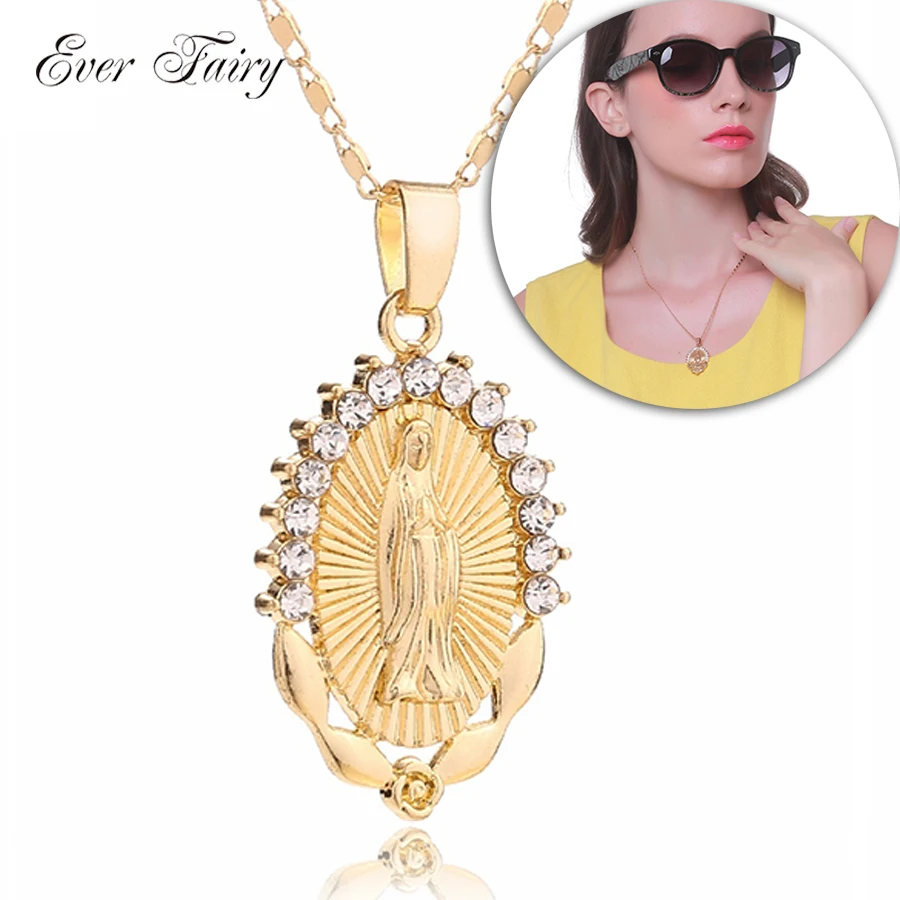 Virgin Mary Necklaces & Pendants Statement Necklace Women Crystal