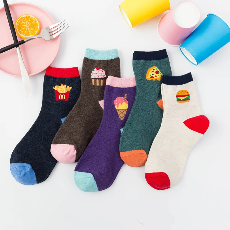 

Japan Style Cartoon Patterned Funny Socks Women Kawaii Cotton Short Harajuku Socks Hipster Unique Art Strawberry Socks