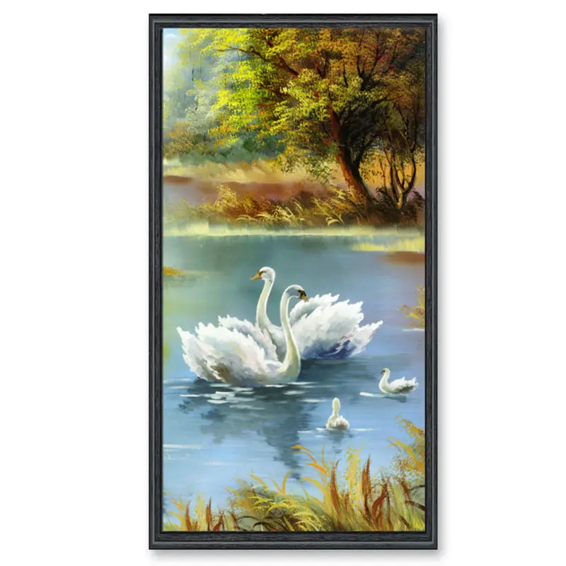 Embroidery Handicrafts Swan Lake Scenery 5D Diy Diamond Stitch Craft Painting Round Diamond Rubik