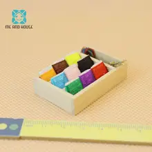 Diy Миниатюрный Кукольный домик на кухне деревянный Workbox ножницы 1/12 весы