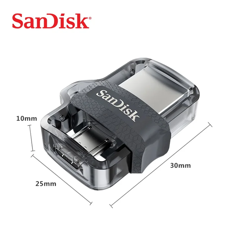 Sandisk Mini USB 3,0 двойной OTG USB флэш-накопитель 128 Гб флешки USB3.0 высокая скорость до 150 м/с для Android телефона