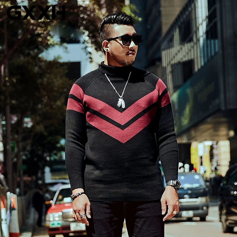 GXXH Mens Oversize Sweater Big Size Autumn Winter New Men