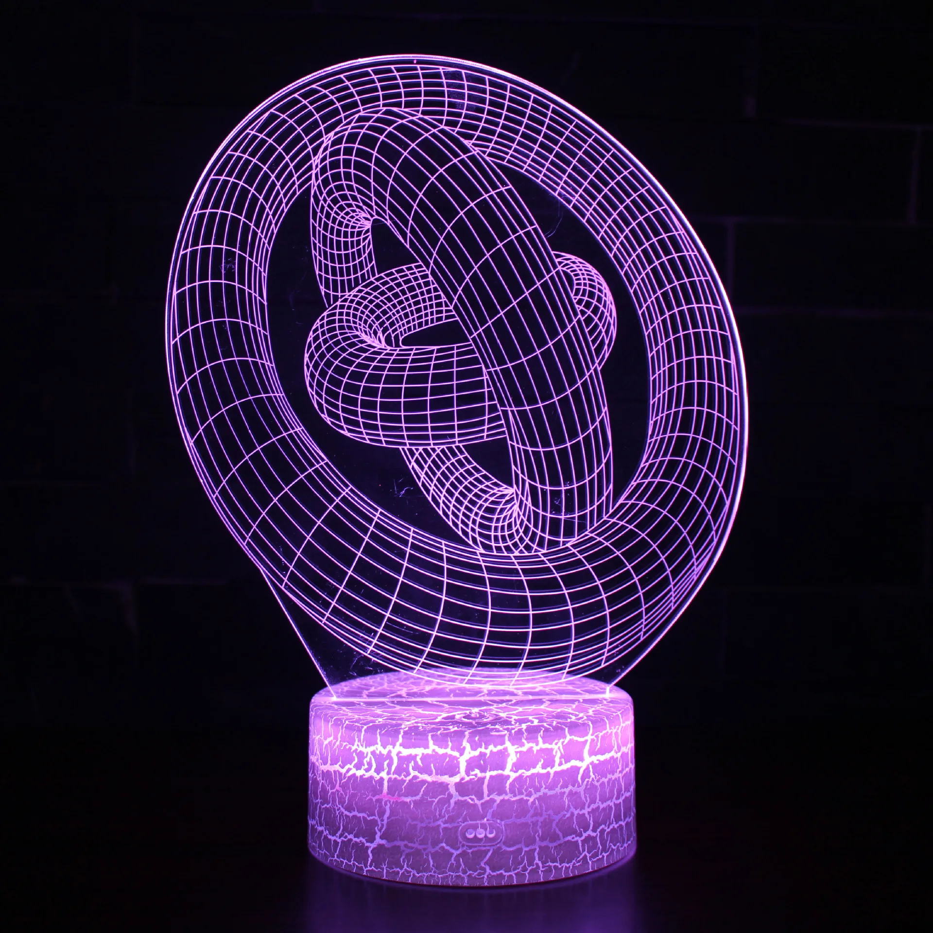 

Abstract Remote Control 3d Led Desk Lamp Creative Plug In Colorful 3d Night Light White Base Lovely 7 Color Change Table Lamps