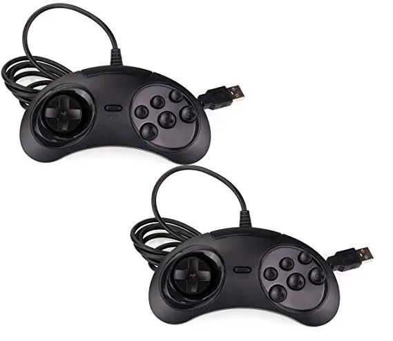 

Ruitroliker 2Pcs/set PC USB Classic Controller Gamepad 6 Button for Genesis Style