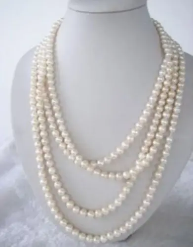

FR645 Stunning 7-8mm White FW Pearls Necklace 65
