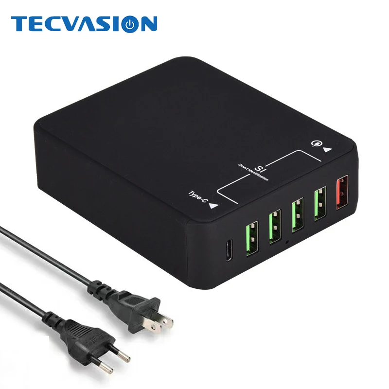 

USB Charger 6 Port Quick Tablet Charge QC 3.0 Type C 5V 3A Fast Charging for iPad Huawei Samsung Galaxy S8 X i8 LG Mobile Phone