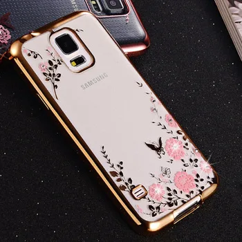 for Samsung Galaxy Note 3 III 4 IV 5 V Note3 N9000 Note4 N9100 Note5 N9200 Luxury Flower Bling Soft TPU Clear Diamond Case Cover
