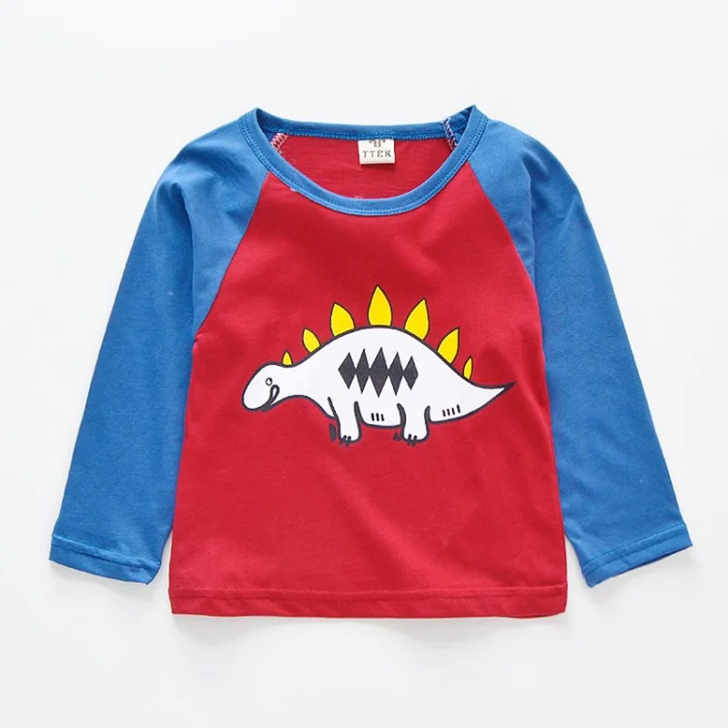 COOTELILI  Autumn Children Clothing Boys T Shirt Cotton Dinosaur Long Sleeve T-shirt Kid Boy Casual Cute Tee Children Clothes (4)