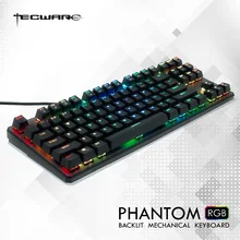 TECWARE Phantom 87 Mechanical Keyboard RGB LED Outemu Blue Switch Extra Switches Provided Excellent for Gamers