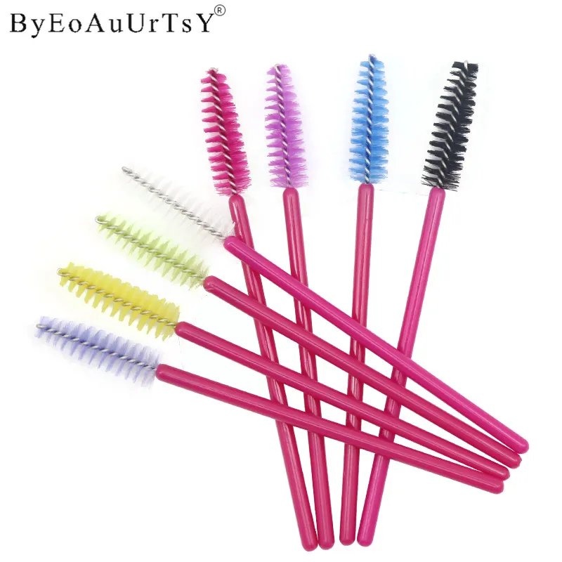 100 pcs One-off Disposable Eyelash Brush Cosmetic Makeup Tool Mascara Wands Applicator eyes make up Brushes Set Styling Tools (8)