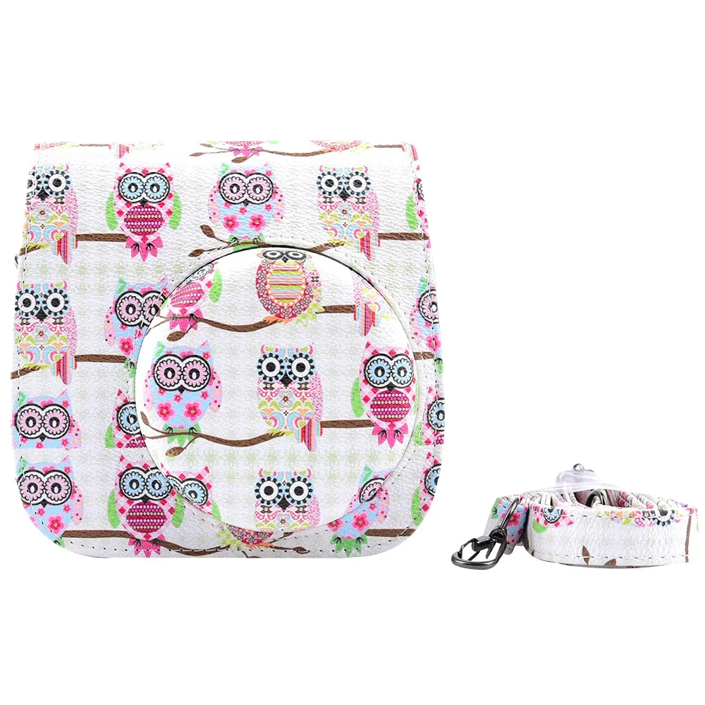 Fujifilm instax mini camera Case - Pu Leather Instax Mini 8 Camera Bag - Instax Mini 8 Case with Shoulder Strap Pocket