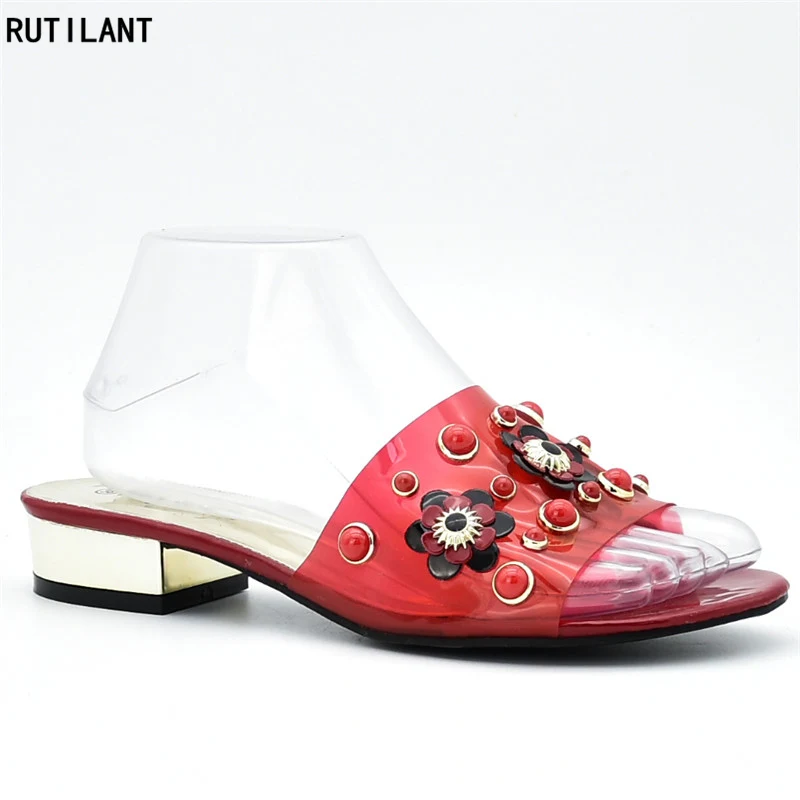 New Arrival Italian Women Summer Sandals Shoes Decorated with Rhinestone Open Toe Sexy Ladies