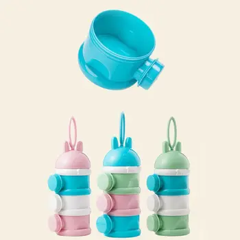 

New Portable Rings Infant Baby Milk Container Toddle Newborn Kids Formula Milk Powder Box Three Grid Boxes Candy Supplies Box