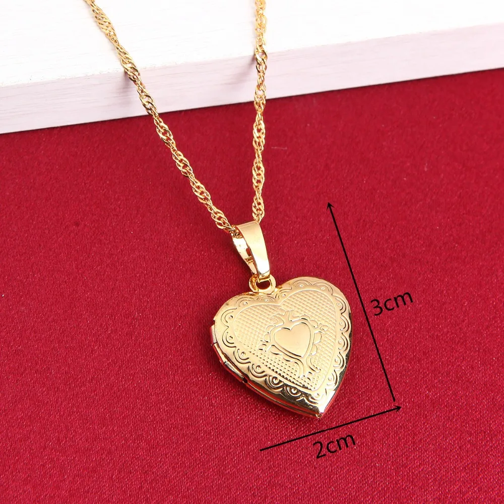 Gold Color For Women Necklace Jewelry 24k Gold Pendant Fashion Cute Heart Pendant Chain F Pendant Jewelry 24kjewelry Gold Pendants Aliexpress