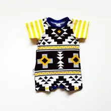 Newborn Infant Baby Boys Summer Clothes Geometric Cotton Short Sleeve Romper Jumpsuit Playsuit Outfits Clothes 0-18M
