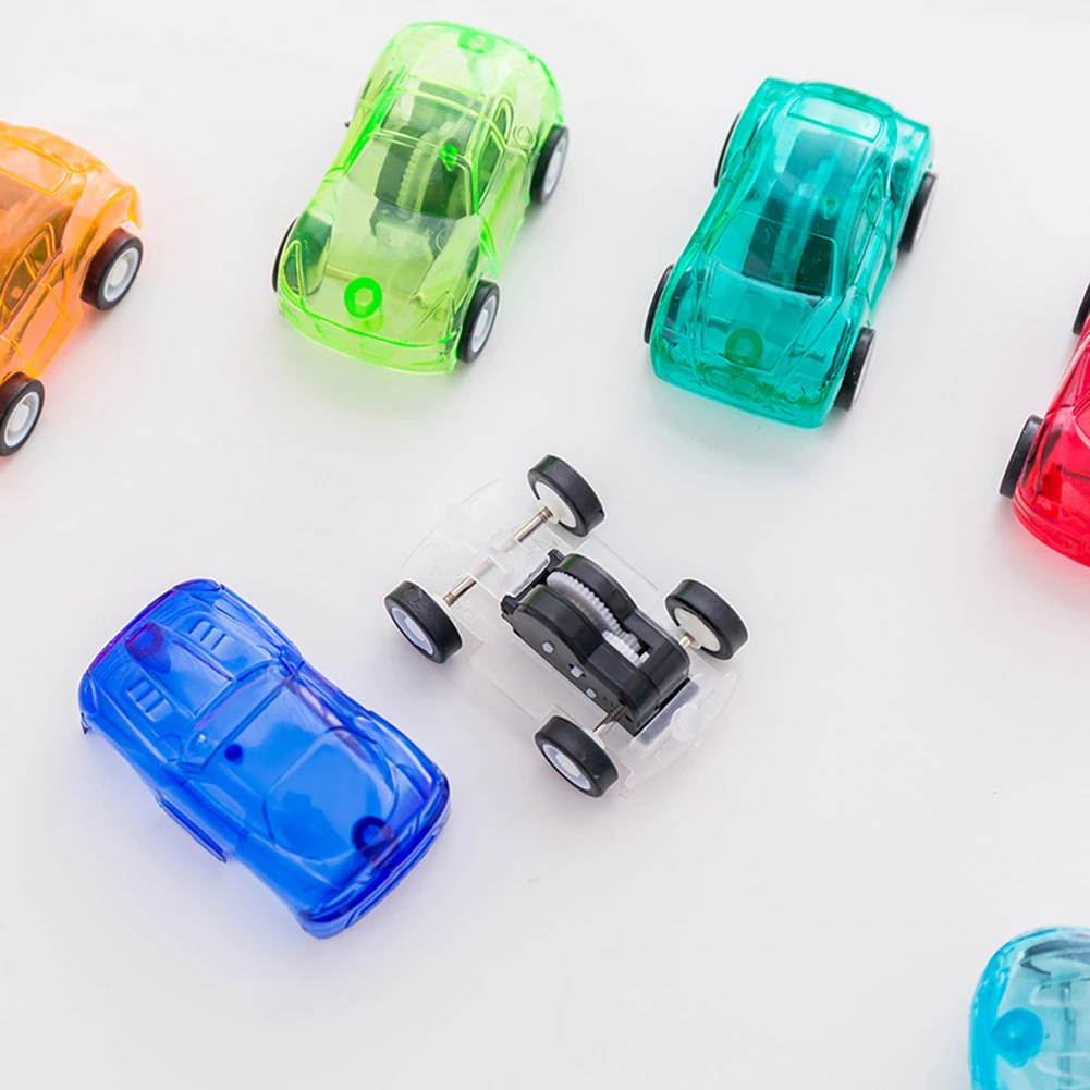 4PCS MINI PULL BACK TRANSPARENT CAR VEHICLE MODEL PRESCHOOL LEARNING KIDS TOYS