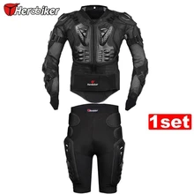 Free shipping 1set HEROBIKE Motorcycle Motorcross Racing Full Body Armor Spine Chest Gear Protective Jacket+Gears Short Pants