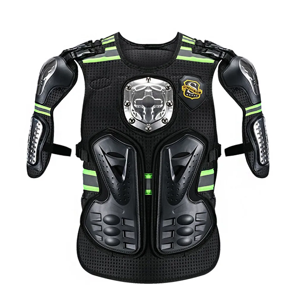 

Motocross Protective Motorcycle Body Armor Chest Protector Off Road Back Armour Protection Jacket Vest Clothing Metal Gear