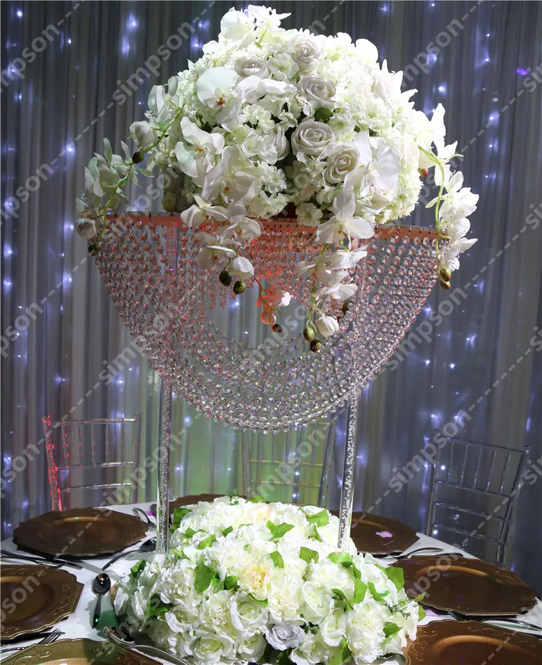 

crystal wedding centerpiece 24'long 31.5' tall by 25cm width flower centerpiece