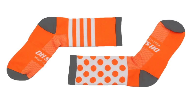 DH спортивные носки для велоспорта мужские и женские дышащие Компрессионные носки для бега уличные носки для шоссейного велосипеда Аксессуары для велосипеда - Цвет: DH13 Orange Gray
