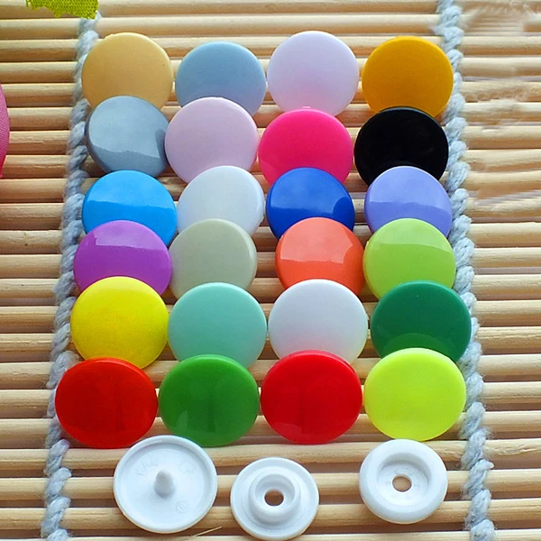 200sets Plastic Snap Buttons Kam 12.4mm Plastic Nylon 17colors Snap