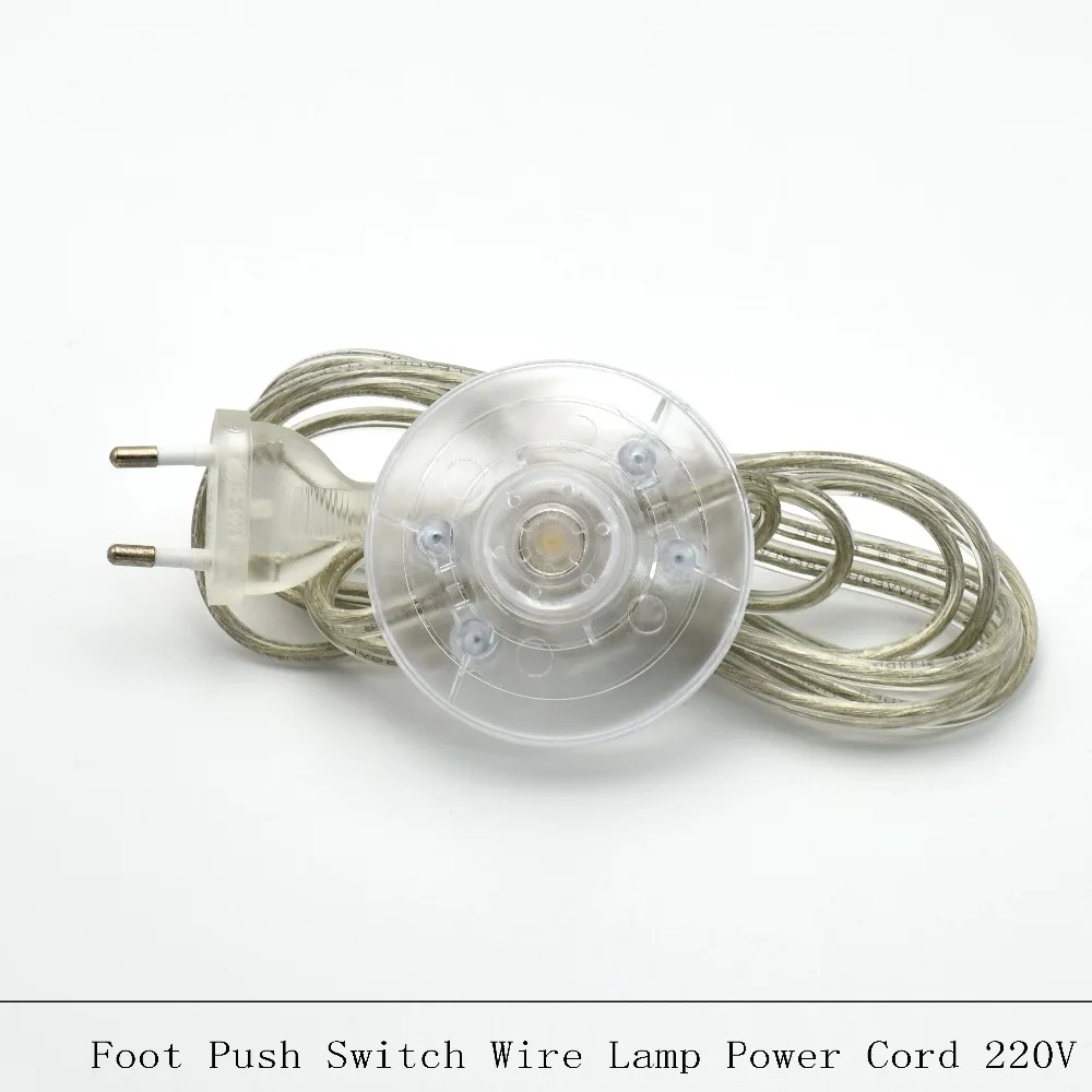 1.8M CCC Lamp Foot Push Switch Wire European Plug Lamp Switch Power