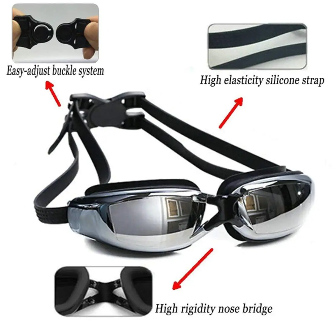 Очки для плавания, очки для плавания, оптические очки для близорукости, близорукие, 150-800 градусов, гальванические, профессиональные очки для плавания, противотуманные, не протекающие