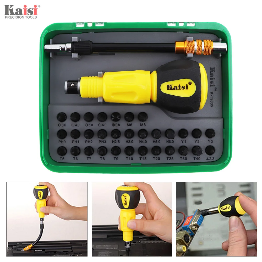 

Kaisi K-TA9305 35 In 1 Multi-function Screwdriver Set Precision Hand Tool Set for Laptop / Home Appliances / Phone Repair
