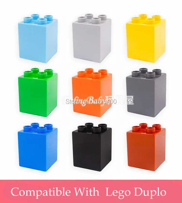 

Children Educational Toys Plastic Model Kits Bricks Parts 3.2x3.2x3.8cm 2x2 Dots Large Bricks Compatible With Duploe 10pcs/lot