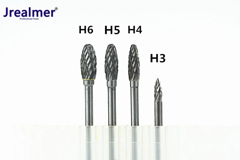 

Jrealmer H Type Tungsten Steel Carbide Burr Milling Cutter Rotary Tool Burr Double Diamond Cut Rotary Dremel Tools