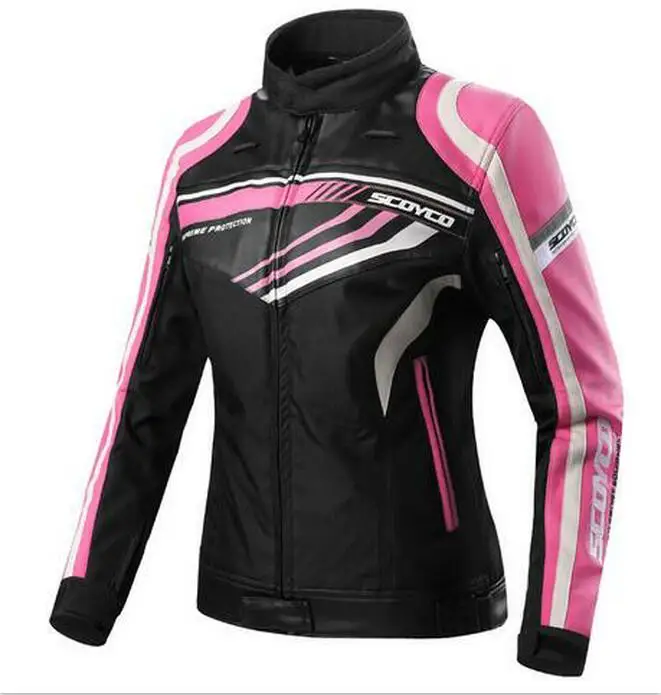 SCOYCO водонепроницаемая одежда для езды по пересеченной местности, езды на мотоцикле, горных лыжах, рыцарский локомотив, комбинезон с перьями, женские куртки JK37W - Цвет: Розовый