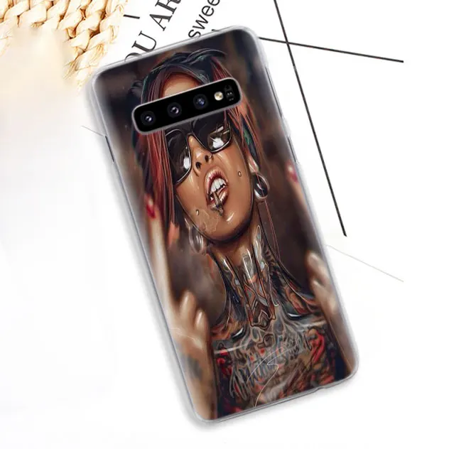 Чехол для телефона с сексуальным рукавом и татуировкой для девушек samsung Galaxy S10e S10 S8 S9 Plus S6 S7 Edge A40 A50 A70 M20 жесткий чехол-накладка - Цвет: 08