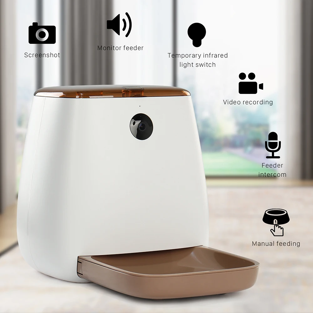 

Auto Pet Feeding Machine House 3.75L Screenshot Vedio Recording Feeder intercom WIFI APP Control Training Feeding Plan Useful