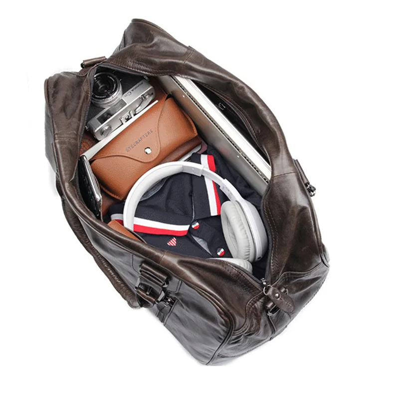 Натуральная кожа Винтаж Для мужчин классический дорожная сумка, чемодан сумка через плечо, перекрёстная вещевой мешок огромный Повседневное Сумки из натуральной кожи