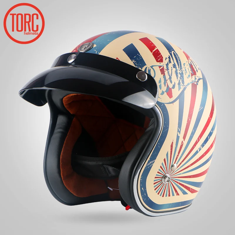 Ретро шлем TORC T50 для мотокросса мотоциклетный с открытым лицом скутера|helmet