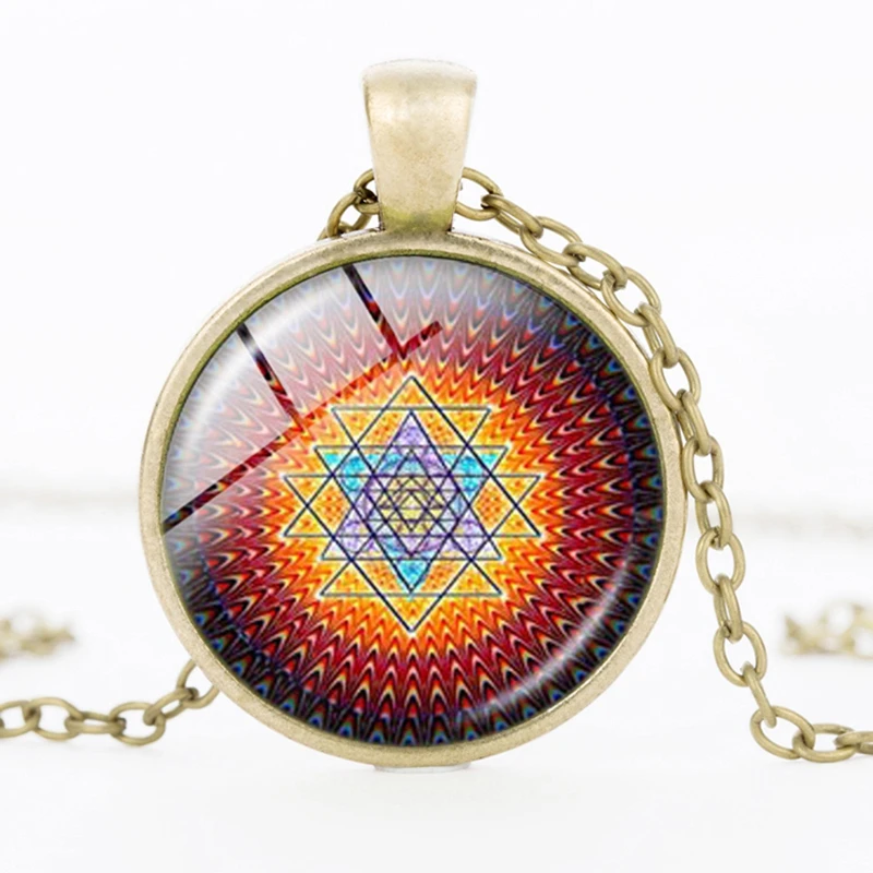 SUTEYI новейшая буддистская подвеска Sri Yantra ожерелье Мандала Sacred Geometry женское