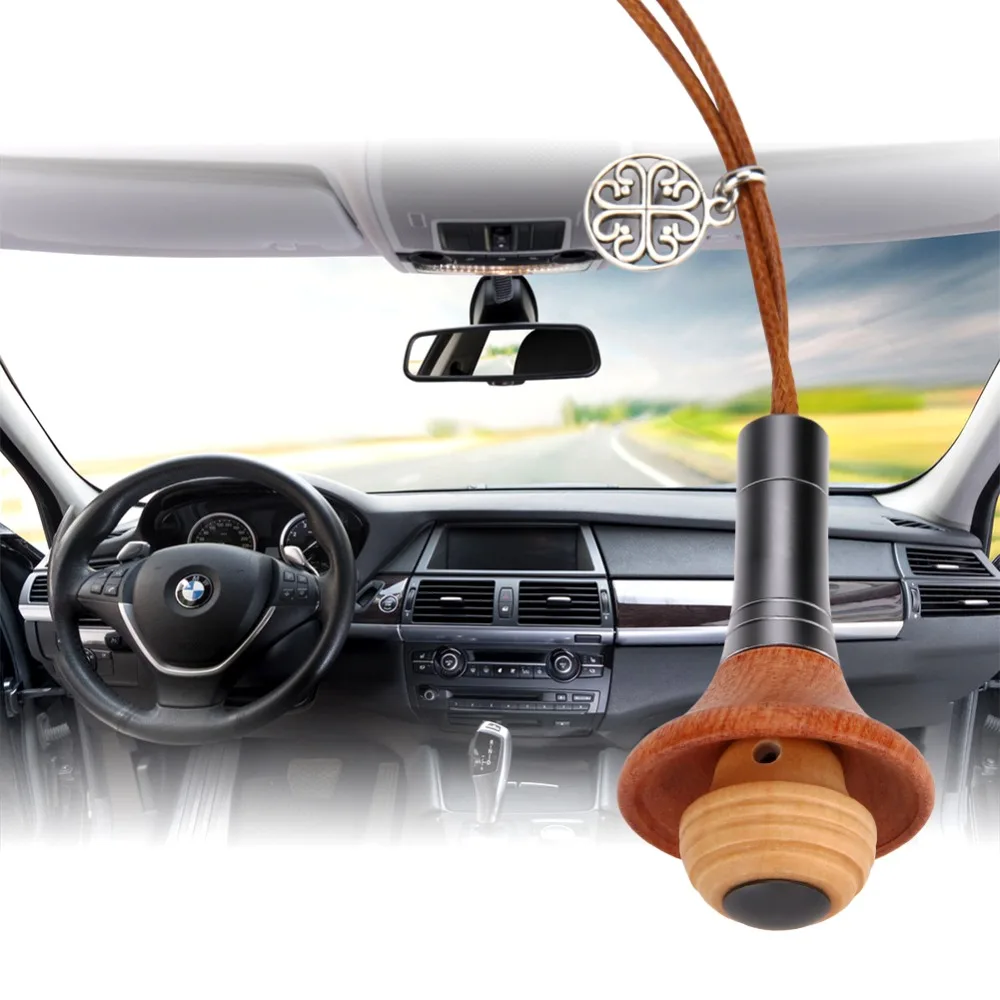 

Wooden Car Aromatherapy Diffuser Fragrance Pendant, Lotus Wood Rosewood Creative Solid Aromatherapy Pendant with 3 Aroma Sticks