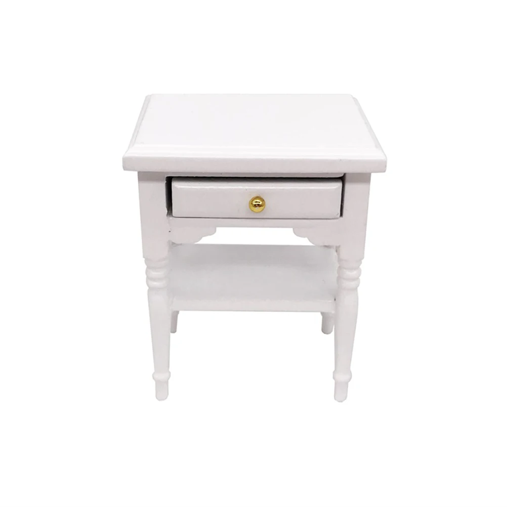 

1pc Miniature 1:12 Wooden Furniture Bedside Table Scene Mini House Bedroom DIY Decoration Ornaments
