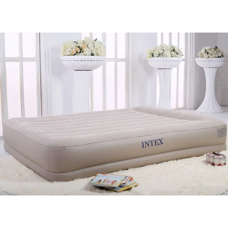 

INTEX 67748 152*203*38CM Stripe Built-in Electric Pump Air Mattress Air Bed Beach Mat Camping Mat Picnic Mat Sleeping Pad