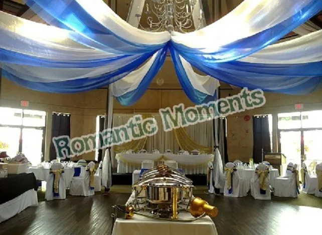 Us 351 0 16 Pieces Banquet Mediterranean Style Ceiling Drape Canopy Drapery For Decoration Wedding Fabric 0 7m 8m Per Piece Wedding Decor In