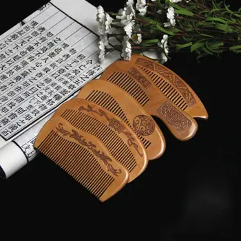 

1pcs Natural Peach Wood Comb Close Teeth Anti-static Head Massage Hair Mahogany Comb Hair Care Tools Hair Styling Tools Hot