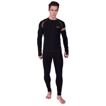 Мужские sabolay качественные Длинные рукава и штаны полосатая блузка спереди молния подводное плавание мокрый костюм анти-УФ UPF 50 купальник из двух частей