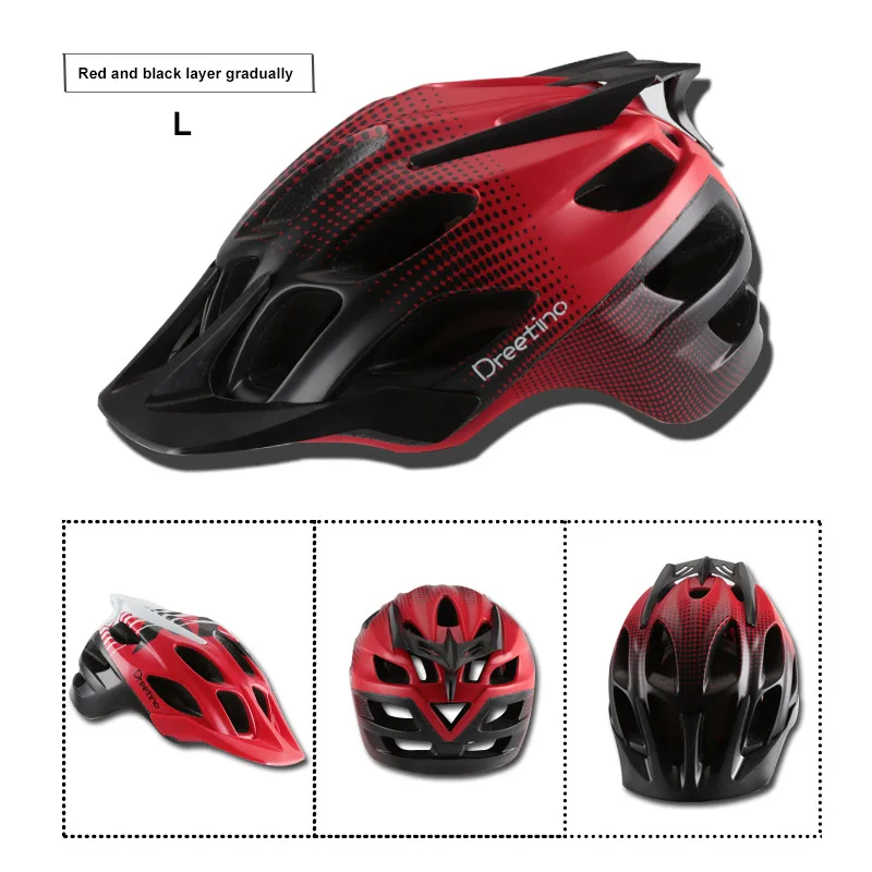 Красочный MTB велосипедный шлем Flux Helm In-MOLD Аэродинамика шоссейные гоночные шлемы Велосипедный Сверхлегкий шлем для мужчин - Цвет: Black n Red L