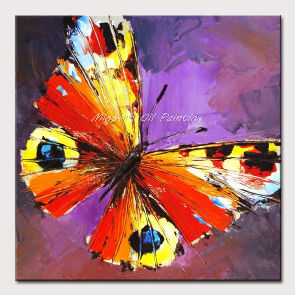 Mintura Oil Painting Modern Animal Paintings Butterflies Of Different  Colors Canvas Art Pictures Room Wall Sticker No Framed Painting   Calligraphy AliExpress