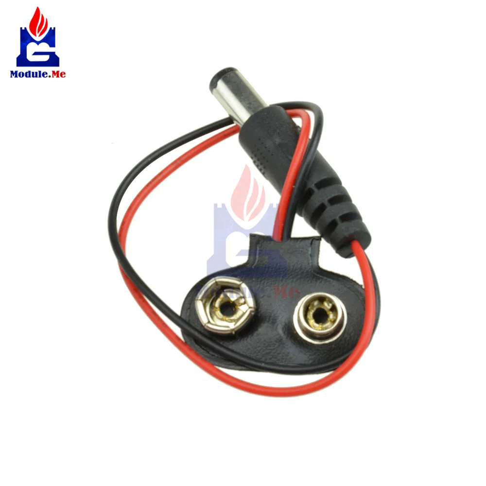5PCS Experimental 9V Battery Snap Power Cable to DC 9V Clip Male Line