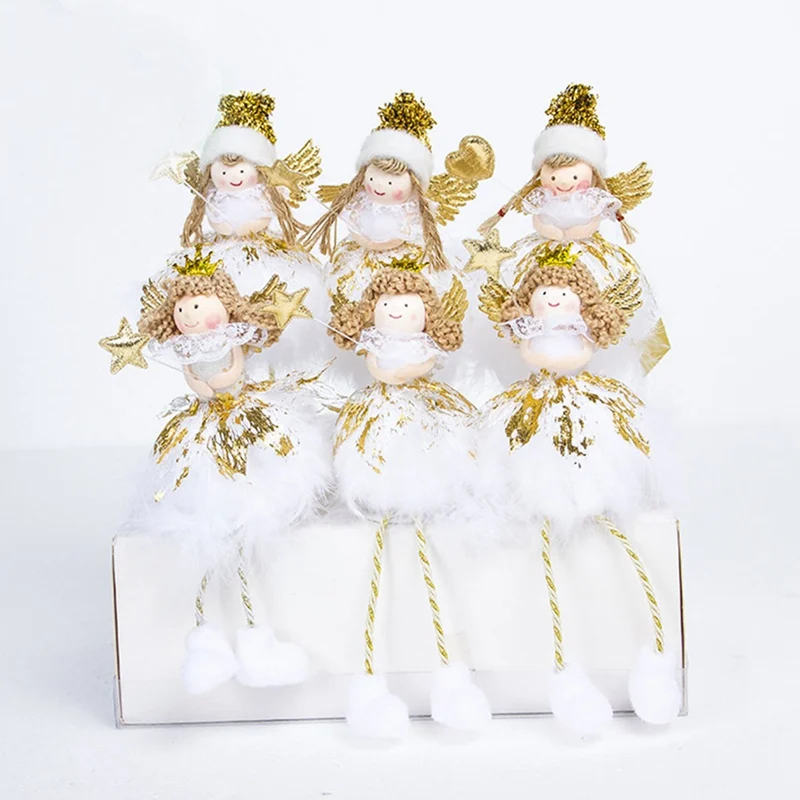 Рождественская Кукла-ангел, игрушка, рождественские украшения для дома, Рождественские елочные украшения, рождественские детские подарки на год, украшение стола