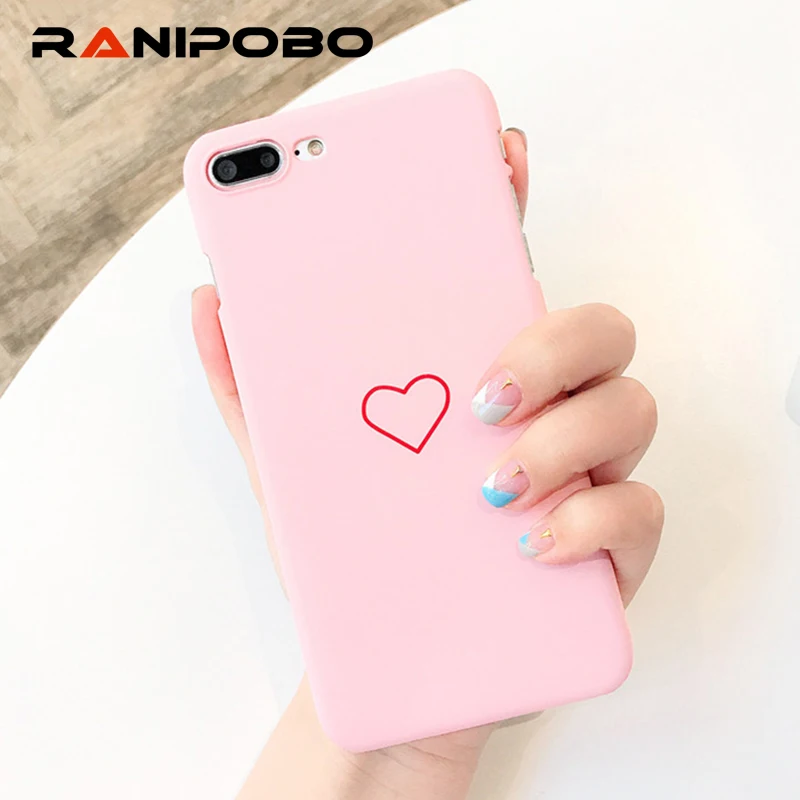 

Lovely Love Heart Painted Phone Case For iphone 6 6S 6Plus Ultra Thin Matte Back Cover Hard PC for iPhone6 Plus