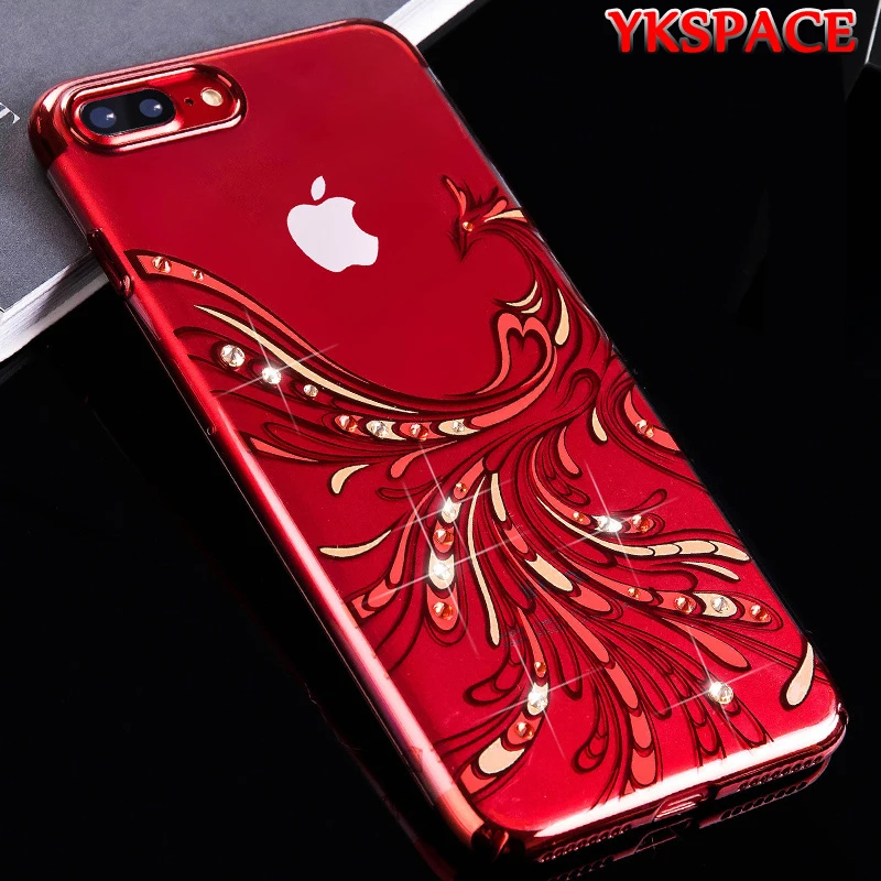 Силиконовый мягкий ТПУ чехол YKSPACE Phoenix со стразами для iPhone 6 6S прозрачные чехлы с
